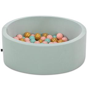 Baseinas su kamuoliukais Kalune Design Bubble Pops, ⌀ 7 cm, aukso sp. mėtinė (mint) sp.