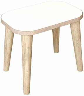 Taburetė Kalune Design Peka 0000-1T, balta sp., 21 cm x 32 cm x 27 cm