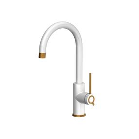 Virtuvinis maišytuvas Quadron Jodie Q Line Slim, balta sp./bronzos sp.