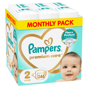 Autiņbiksītes Pampers Premium Care, 2 izmērs, 4 - 8 kg, 246 gab.