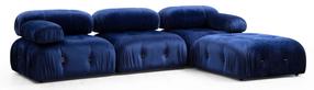 Kampinė sofa Hanah Home Bubble L1-O1-1R-PUF, mėlyna sp., dešininė, 190 x 288 cm x 75 cm