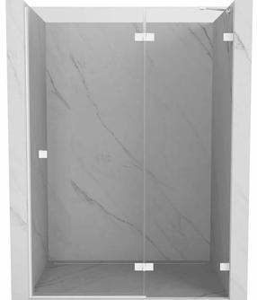 Dušo durys Mexen Lunar 834-130-000-20-00-P, 130 cm x 200 cm, balta sp./grūdintas