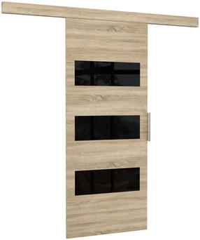 Durvis Ares, bīdāmām iekšdurvīm, 205 cm, melns krās./sonoma ozola krās.