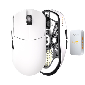 Juhtmevaba mänguhiir Lamzu Maya X Wireless MAYA-X-8K-WHT, 2.4ghz wireless / usb, valge v.