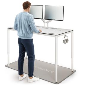 Kompiuterio stalas reguliuojamo aukščio Desktronic HomeMax, 160 cm x 80 cm, 74 - 119 cm, balta sp.