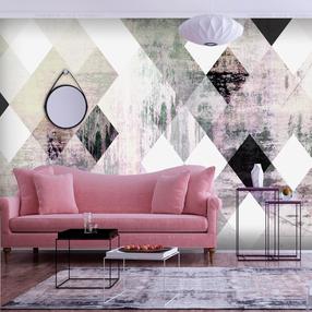 Fototapeet Artgeist Rhombic Chessboard (Pink) 4XLFT1556, 280 cm x 400 cm
