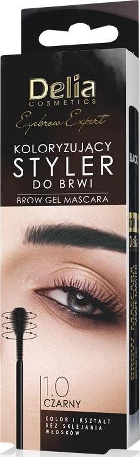 Uzacu tuša Delia Cosmetics Expert Styler, 11 ml, melna krās. 1.0 black