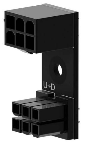 Adapteris Singularity Computers 6-Pin PCIe 180 Grad Adapter U+D, juoda sp.
