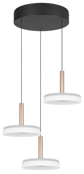 Šviestuvas lubų Trio Celeste, LED, 3000 °K, 3 x 7.5 W, ruda sp./balta sp. / juoda sp.
