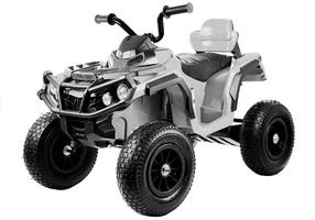 Bērnu elektriskais kvadracikls Lean Toys BDM0906, balta krās.