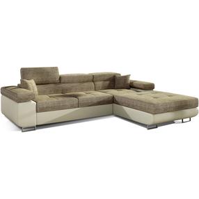 Kampinė sofa Armando Berlin 03, Soft 33, šviesiai ruda sp., dešininė, 280 x 205 cm x 90 cm