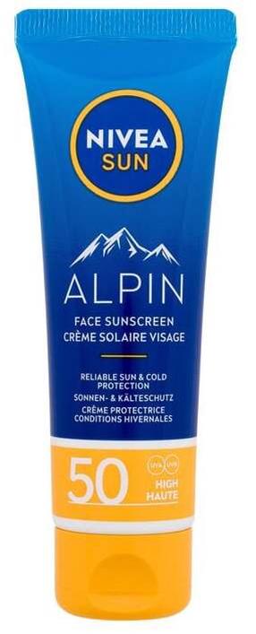 Krēms iedeguma kopšanai sejai Nivea Sun Alpin SPF50, 50 ml