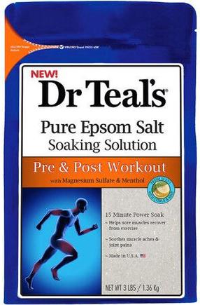 Vonios druska Dr Teal's Pure Epsom Pre & Post Workout, 1360 g