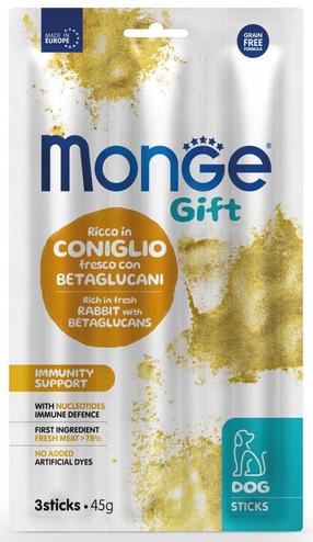 Лакомство для собак Monge Gift Dog Sticks Immunity Support Rabbit With Nucleotides, крольчатина, 0.045 кг