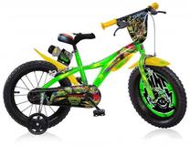 Vaikiškas dviratukas su papildomais ratukais Dino Bikes Ninja Turtles BOTTARI.616-MNT, juoda sp./geltona sp./žalia sp., 16"
