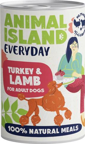 Šlapias šunų maistas Animal Island Everyday Turkey & Lamb, antiena, 0.4 kg