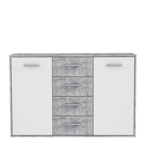 Kumode Domoletti Antuza NTU231-C251, balta krās./pelēka krās., 80.1 cm x 34.2 cm x 122.6 cm