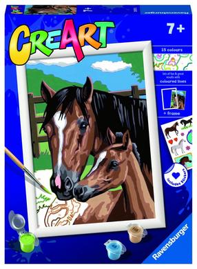 Картина по номерам Ravensburger CreArt Horse, коричневый цв./зеленый цв.