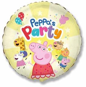 Balionas apvalus Flexmetal Peppa Pig Party, įvairių spalvų