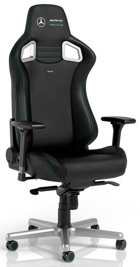 Žaidimų kėdė Noblechairs EPIC Mercedes-AMG Petronas F1 Team Edition, 46 x 57 x 127 - 137 cm, juoda sp.
