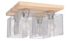Светильник потолочный Spot-Light Norman, E27, 4 x 25 Вт, хромовый цв. / дерева цв.