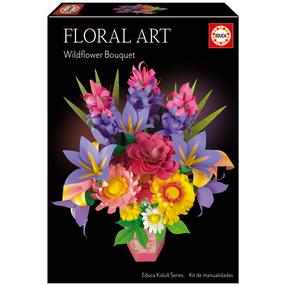 Popierinių figūrų gaminimo rinkinys Educa Floral Art Wild Flowers, įvairių spalvų