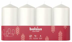 Žvakė, cilindrinė Bolsius, 20 h, 4 vnt., balta sp.