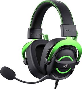 Проводная игровая гарнитура Havit H2002E, черный цв./зеленый цв.