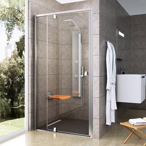 Dušo durys Ravak Pivot PDOP2-120, 120 cm x 190 cm, satino sp./skaidri sp./grūdintas
