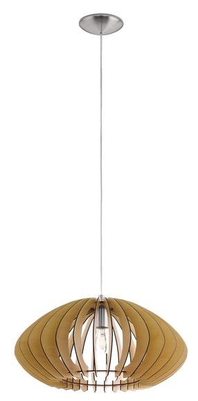 Lampa karināms Eglo Cossano 2 95257, E27, 1 x 60 W, koka krās. / satīna niķelis krās.