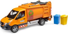  Rotaļlietu atkritumu vedējs Bruder Mercedes-Benz Sprinter, 1:16, oranža krās.