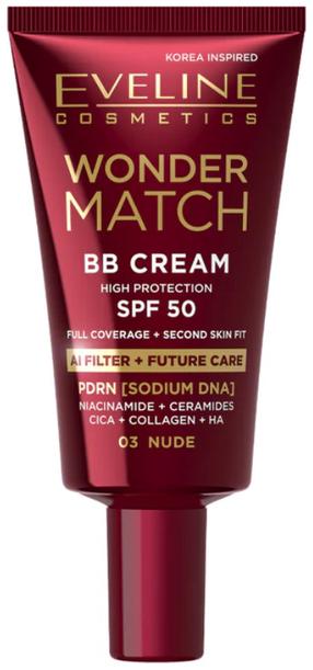 BB kreem Eveline Cosmetics Wonder Match, SPF 50, 03 nude, 30 ml