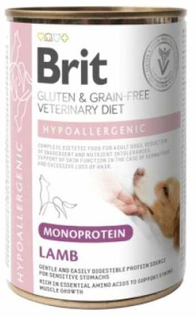 Влажный корм для собак Brit Veterinary Diet Hypoallergenic Monoprotein Lamb, баранина, 0.4 кг
