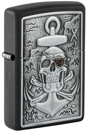 Зажигалка Zippo Skull Anchor Emblem 48122, черный цв./серый цв.