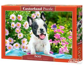 Dėlionė Castorland French Bulldog Puppy 53650, 33 cm x 47 cm, 500 vnt., įvairių spalvų