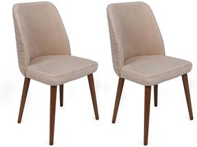 Kėdžių rinkinys Kalune Design Tutku 346 V2 974NMB1693, matinė, kreminė sp./riešuto sp., 49 cm x 50 cm x 90 cm, 2 vnt.