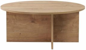 Kavos staliukas Nordure Soleil, ąžuolo, 90 cm x 90 cm x 40 cm