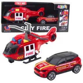  Набор игрушечных автомобилей Lean Toys City Fire, красный цв.