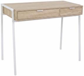 Rašomasis stalas su stalčiais Akord Furniture Factory Zentia, 100 cm x 45 cm, 80.5 cm, balta sp./sonoma ąžuolo sp.