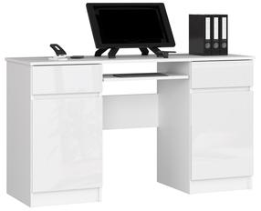 Rašomasis stalas su stalčiais Akord Biurko, 135 cm x 50 cm, 77 cm, balta sp.