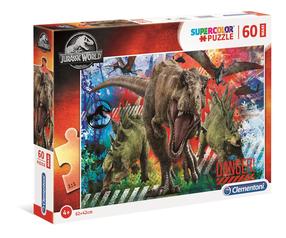 Dėlionė Clementoni Jurassic World 26456, 42 cm x 62 cm, 60 vnt., įvairių spalvų