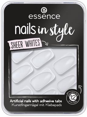 Priklijuojami nagai Essence Nails in Style, sheer whites sp., 12 vnt.