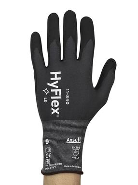 Darba cimdi Ansell HyFlex 11-840, pieaugušajiem, melna krās., 7