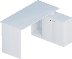 Kampinis rašomasis stalas Kalune Design Basak Calisma Masasi, 130 cm x 90 cm, 74 cm, balta sp.
