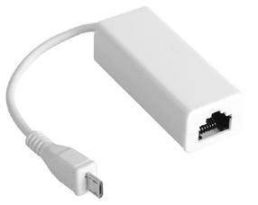 Adapteris MicroConnect Micro USB - RJ-45 USBMICROETHB Micro USB male, RJ-45 female, balta sp.