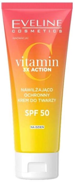 Dieninis veido kremas Eveline Vitamin C 3x Action, 30 ml, SPF 50