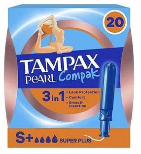 Hügieenilised tampoonid Tampax Pearl Compak, Super Plus, 20 tk