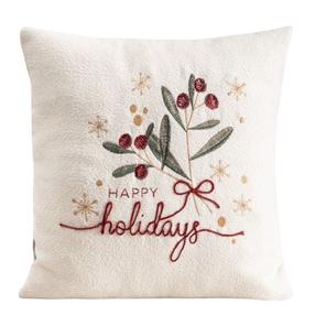 Kalėdinis dekoratyvinės pagalvėlės užvalkalas Homla Mistele 757280, balta/raudona/žalia, 45 cm x 45 cm