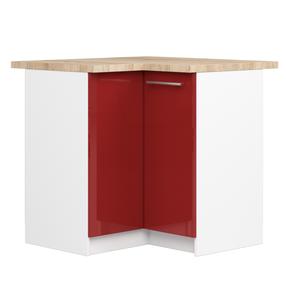 Угловой кухонный шкаф Akord Oliwia, белый цв./красный цв., 60 см x 90 см x 85 см