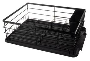 Indų džiovykla Ruhhy, 44 cm x 31.5 cm x 14.5 cm, plastikas/metalas, juoda sp.